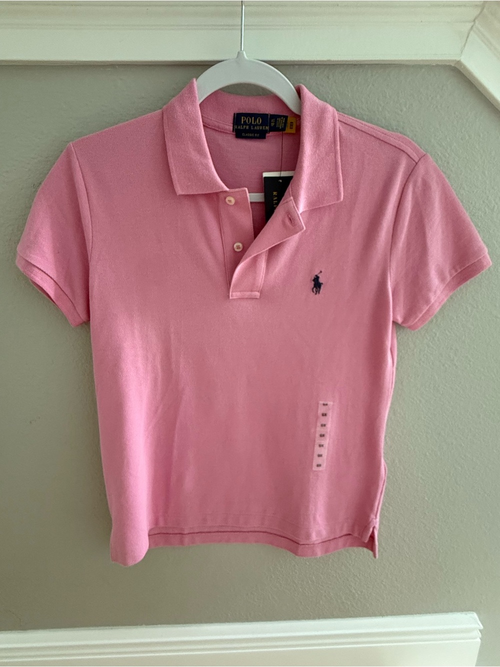 Ralph Lauren Pink Polo with Navy Label